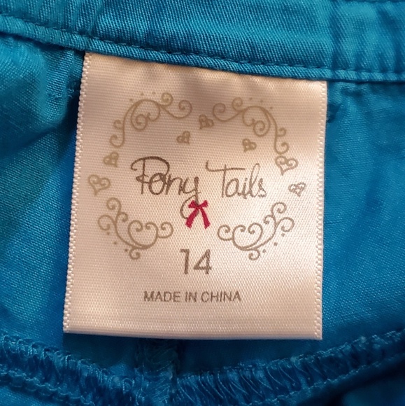 Pony tails teal capris pants 14 - Picture 3 of 5